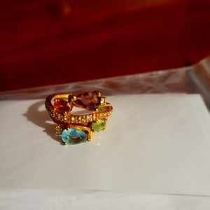 Ring, size 7, multi color stones